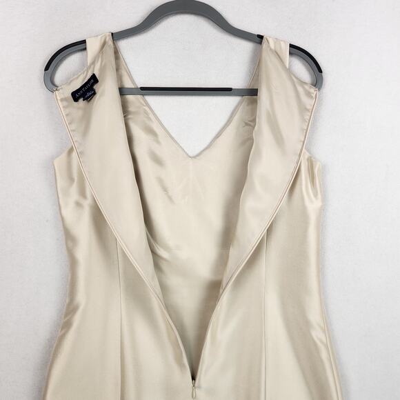 Ann Taylor 100% Cream Silk Sleeveless Vintage Dress & Coat Set  Women’s Size 6 - Picture 9 of 16